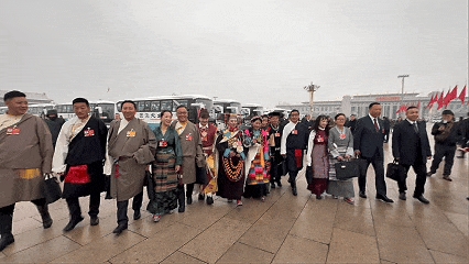 刚刚，西藏全国人大代表步入人民大会堂